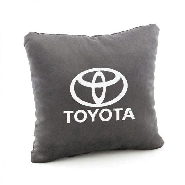 Подушка автомобильная с логотипом Toyota серая