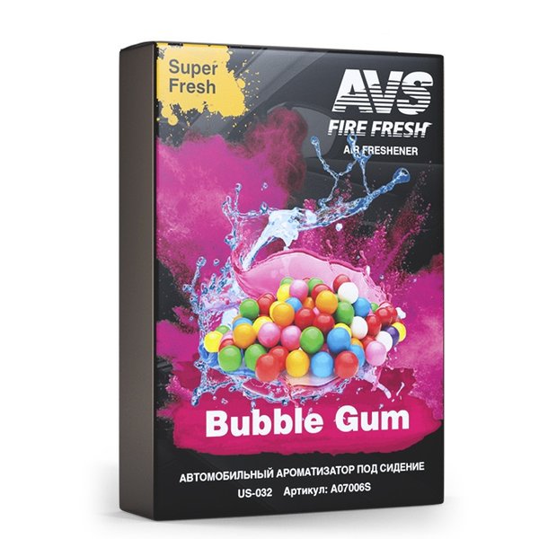 Ароматизатор гелевый Super Fresh Bubble Gum AVS US-003