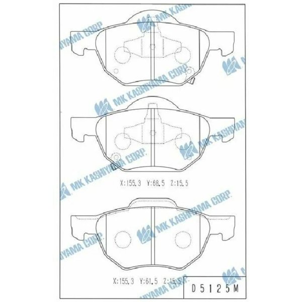 Колодки тормозные передние Kashiyama D-5125M (PN8125,SP1573)