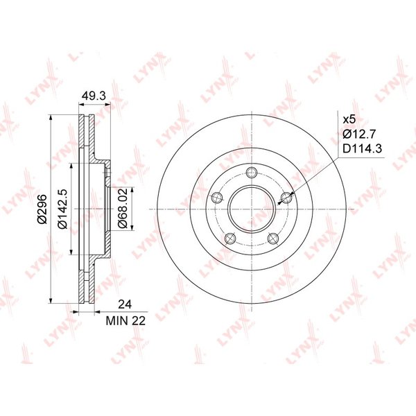 Диск тормозной перед Nissan 40206-9Y000 Lynx BN-1103 P12 V35 J31 Jap