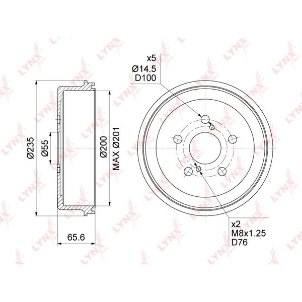 Барабан тормозной задн Toyota 42431-20190 Lynx BM-1001 AT19#/21# ST19#/20#/210 (J3402019)