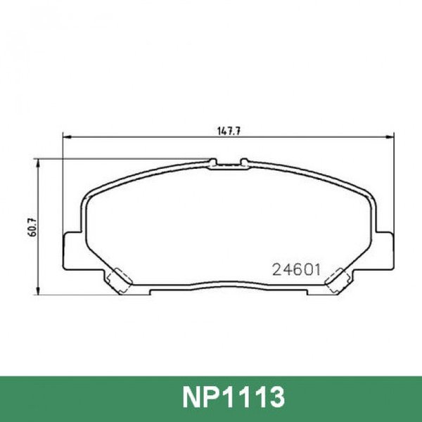 Колодки тормозные передние Nisshinbo NP-1113 (PF1527)