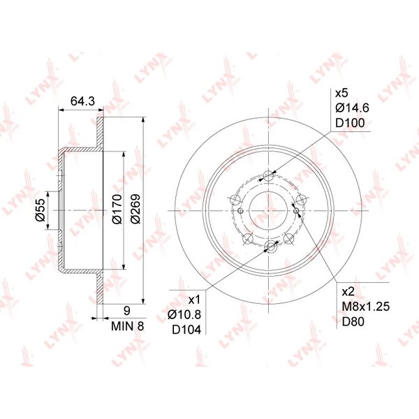 Диск тормозной задн Toyota 42431-20300 Lynx BN-1149 AT191/210 ST190/191/210 D=270