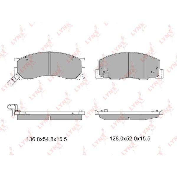 Колодки тормозные передние Lynx BD-7512 (PF1405,PN1405)