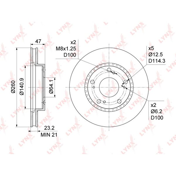 Диск тормозной перед Honda 45251-S30-000 Lynx BN-1044 CR-V 98-&amp;gt;