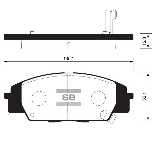 Колодки тормозные передние Sangsin SP-1434 (NP8019)