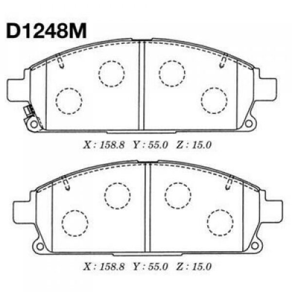 Колодки тормозные передние Nissan Kashiyama D-1248M (SP1365,NP2009,PF2531)