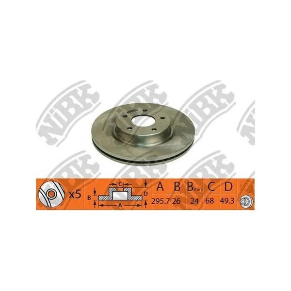 Диск тормозной перед Nissan 40206-JA00A Nibk RN1419 J32 D=295.8 (DF7246,40206-JN90A)