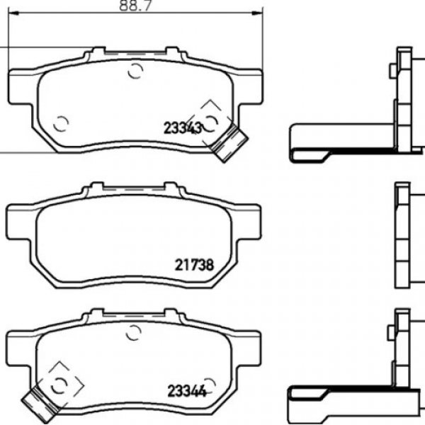 Колодки тормозные задние Nisshinbo NP-8027 (PF8266)