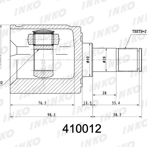 Шрус внутренний Honda 44310-S10-A00 Inko 410012 правый 32x40x27 B20B RD1/2 (CI3400)