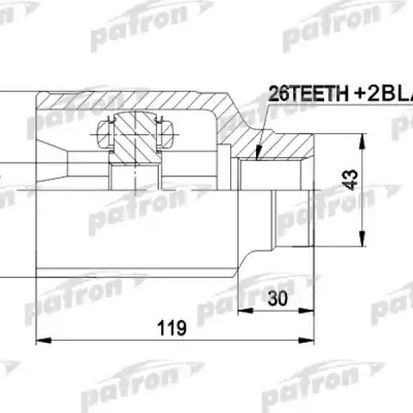 Шрус Mazda G592-22-520 Patron PCV-8301 626 91-02 правый  