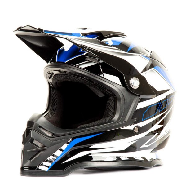 Шлем мото кроссовый HIZER В6197 (XL) #4 black/blue/white артикул поставщика 14616Черный