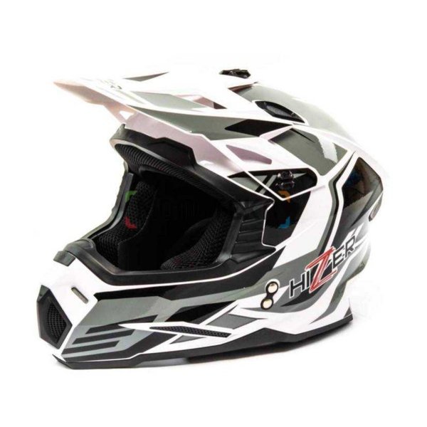 Шлем мото кроссовый HIZER J6801 #4 (М) white/gray