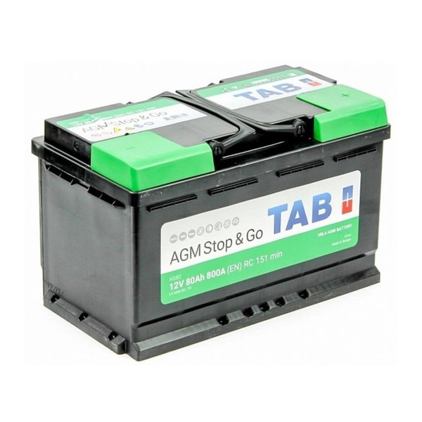 Аккумулятор Tab Ecodry Stop&amp;amp;Go AGM 80 А/ч L