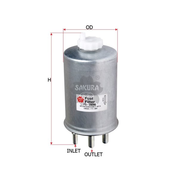 Фильтр топливный Sakura FS-29090 (WK 829/6 Mann/22400-08020/66509-21201) Ssangyong 