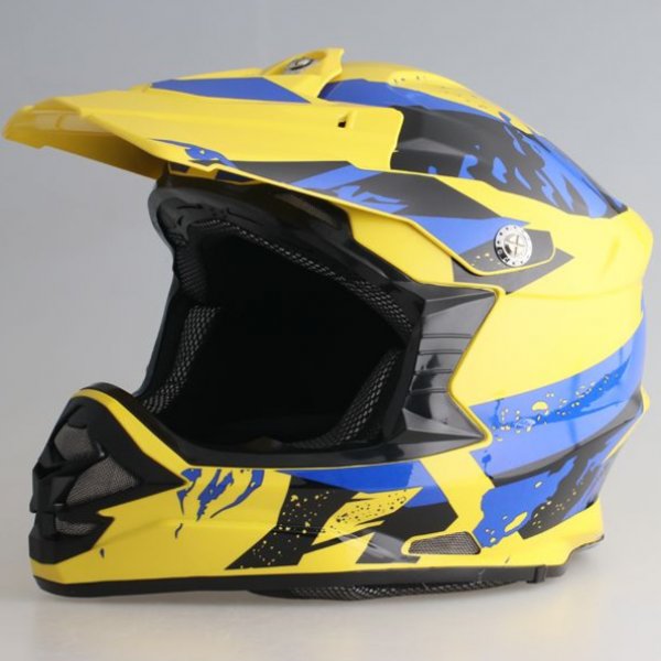 Шлем кроссовый RACER JK316 M синий/желтый