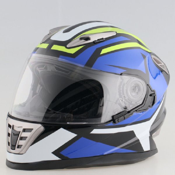 Шлем интеграл RACER JK802 L синий/желтый