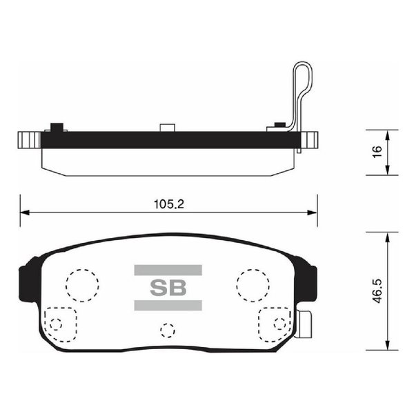 Колодки тормозные задние Nissan W11 P12 WPY11 V10 01/01- A33 00/12- U14  Sangsin SP-1163