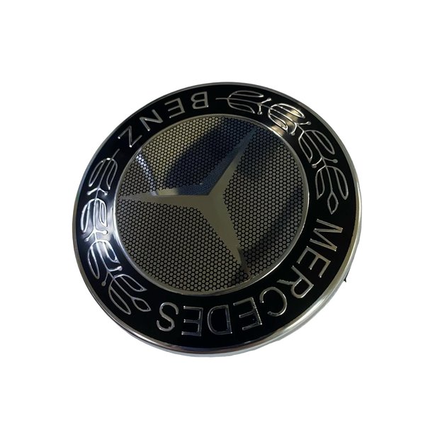 Заглушка диска Mercedes 74мм черный стикер