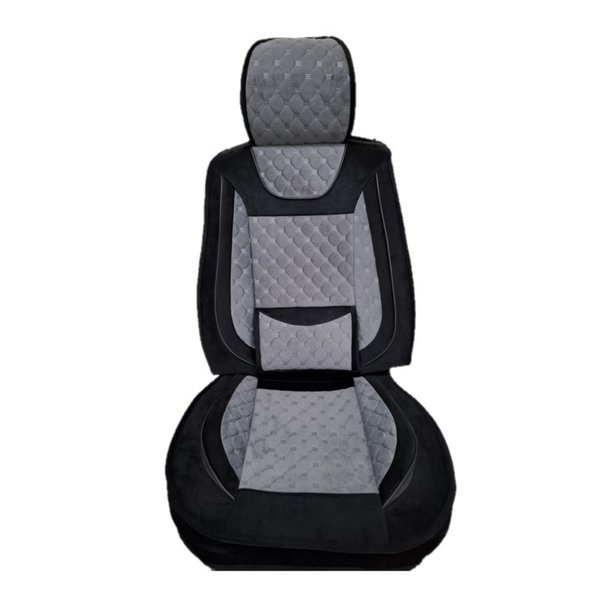 Чехлы универсальные с поддержкой на передние сидения+задн велюр сер/черн Солист