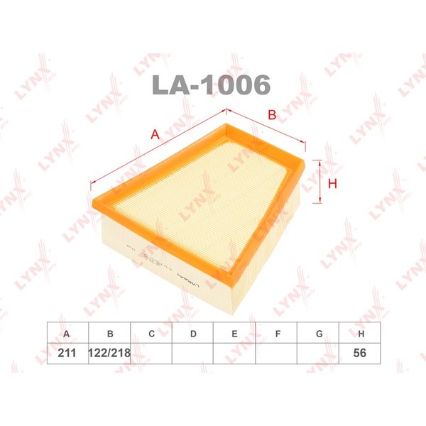 Фильтр воздушный Lynx LA-1006 (C 2295/2 Mann/CA 9410 Fram)