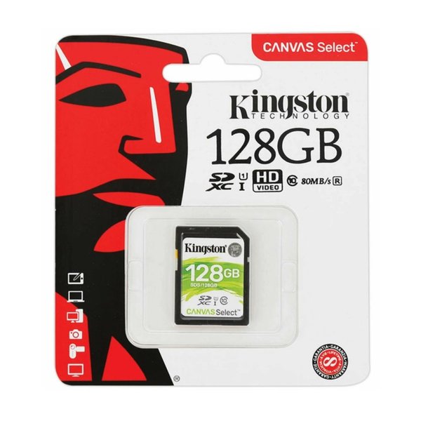 Карта памяти MicroSD 128Gb Kingston class 10 Canvas c адаптером