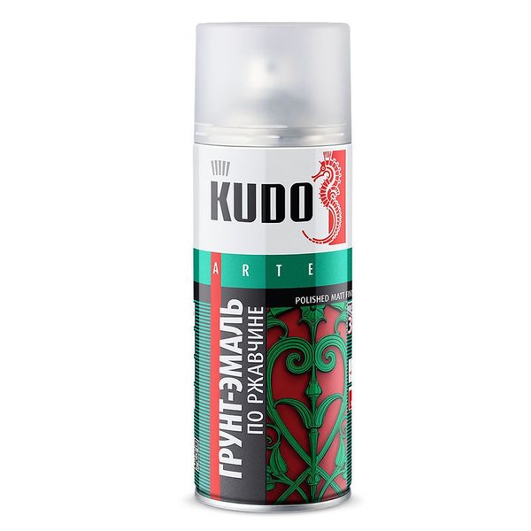 Грунт-эмаль по ржавчине Kudo KU-319005 Ral 9005 черный аэроз 0,52