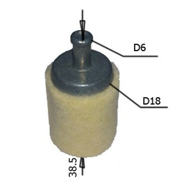 Фильтр топливный аналог WALBORO (большой) для бензоинструмента; 0.6 мм