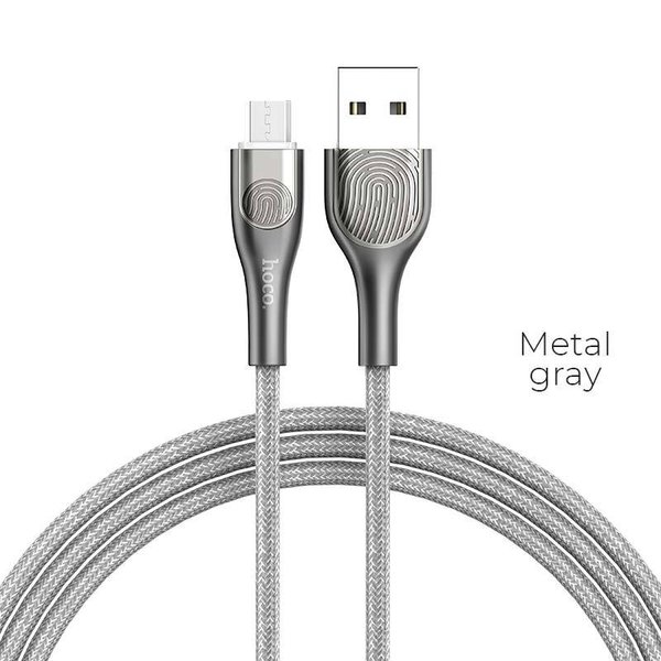 Кабель HOCO micro USB U52 1.2м, 2.4A серый