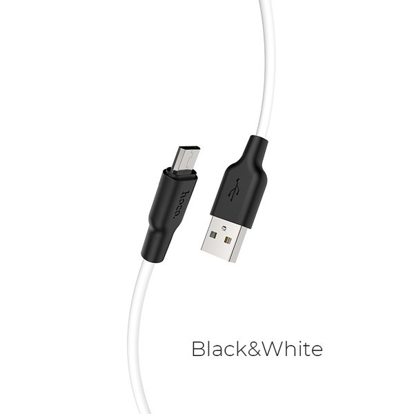 Кабель HOCO micro USB X21+ черный/белый 1м.