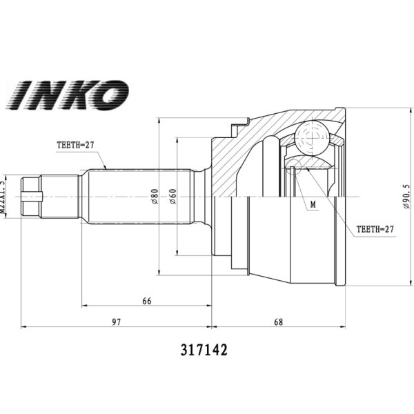 Шрус внешний 27/27 INKO 317142