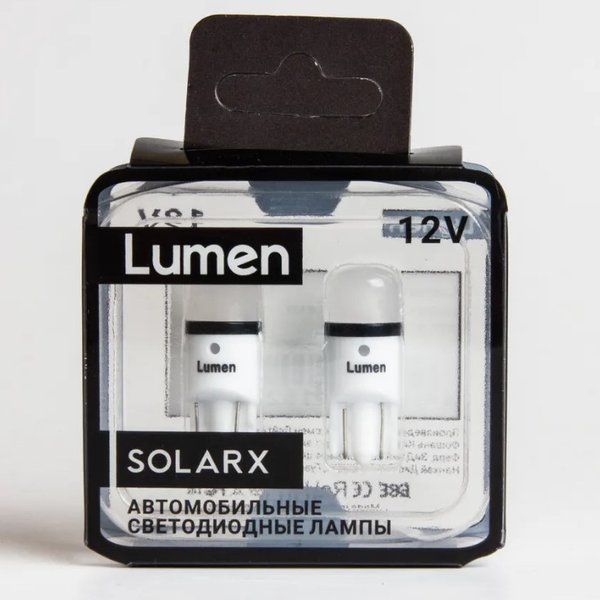 Лампа св/д W5W 12V-LED (W2,1x9,5d) SOLARX Lumen W6000K Блистер 2шт.