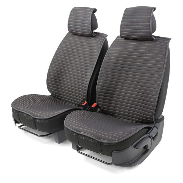 Накидки на сиденье Car Performance передние 2 шт fiberflax черн/бежевые 5шт/уп CUS-1022 ВК/ВЕ (10702