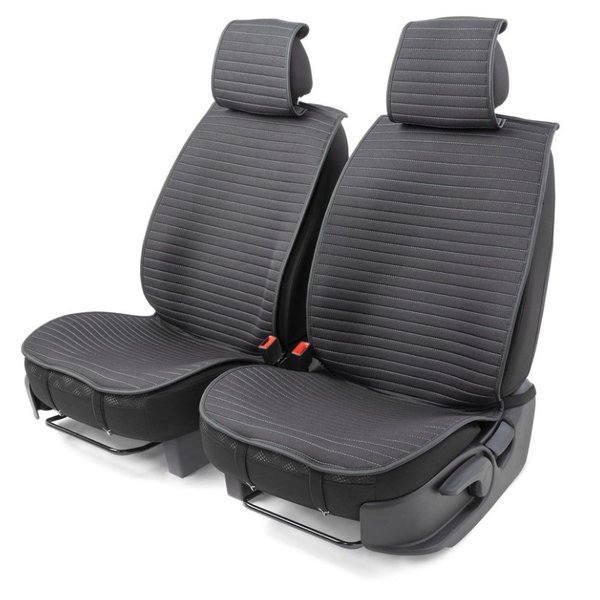 Накидки на сиденье Car Performance передние 2 шт fiberflax черн/серые 5шт/уп CUS-1022 BK/GY (1070207