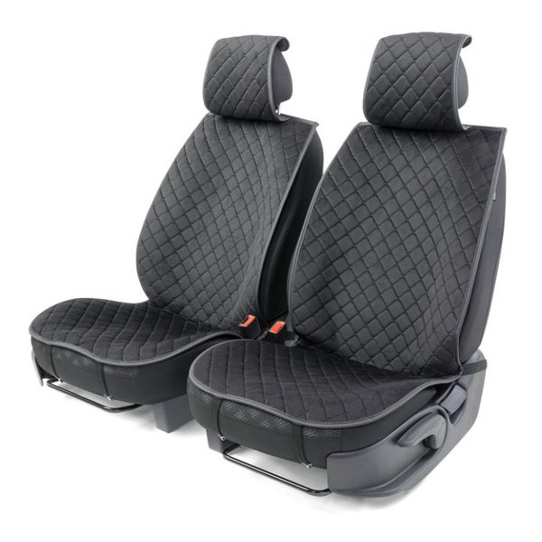 Накидки на сиденье Car Performance передние 2 шт алькантара + поролон черные 5шт/уп CUS-1012 ВК/ВК (