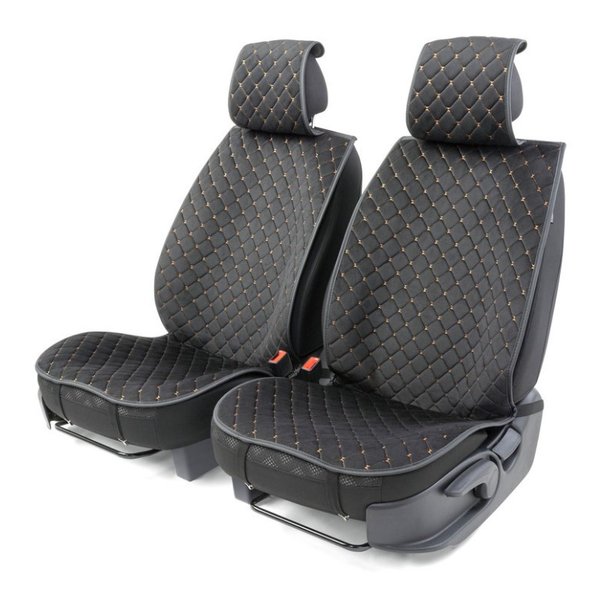 Накидки на сиденье Car Performance передние 2 шт алькантара черн/бежевые CUS-1012 ВК/ВЕ (10702070/05