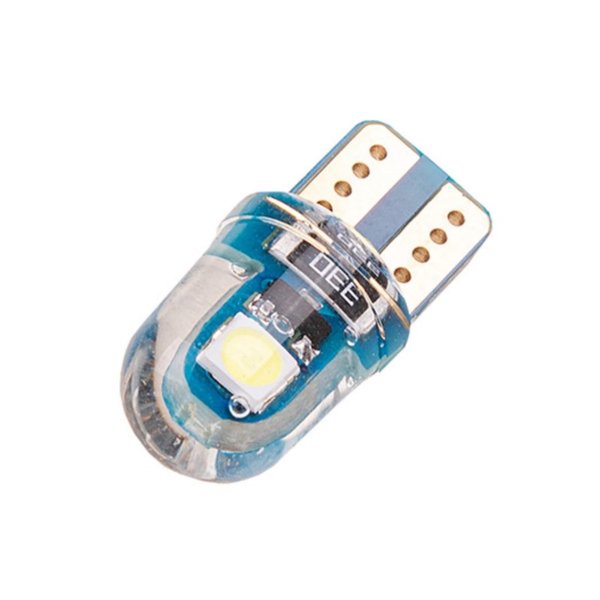 Автолампа диод T10 (W5W) 12V 2 SMD диод 1-конт (силикон) Белая SKYWAY Салон, габариты, номер, стопы 