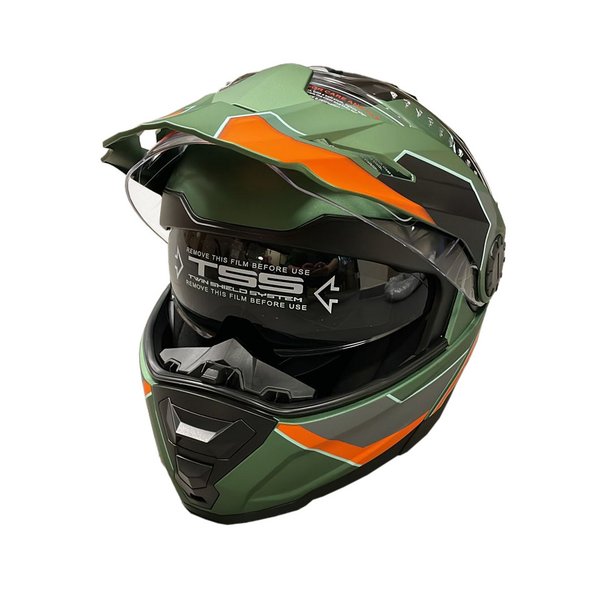 Мотошлем кроссовый RACER BLD-160 (XL) зеленый/оранжевый
