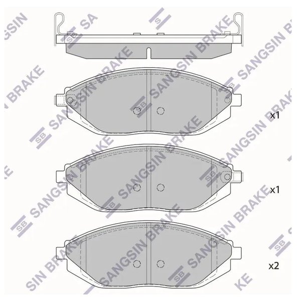 Колодки тормозные передние Chevrolet Spark III 1.0L B10D1 LMT 1.2L B12D1 M300 10/03- Sangsin SP-1392