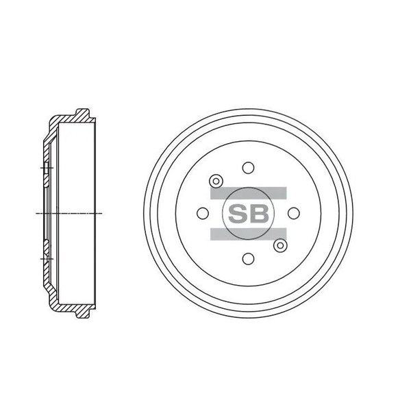 Барабан тормозной Hyundai 58411-1C000 Sangsin SD-1078 GETZ 02- без ABS