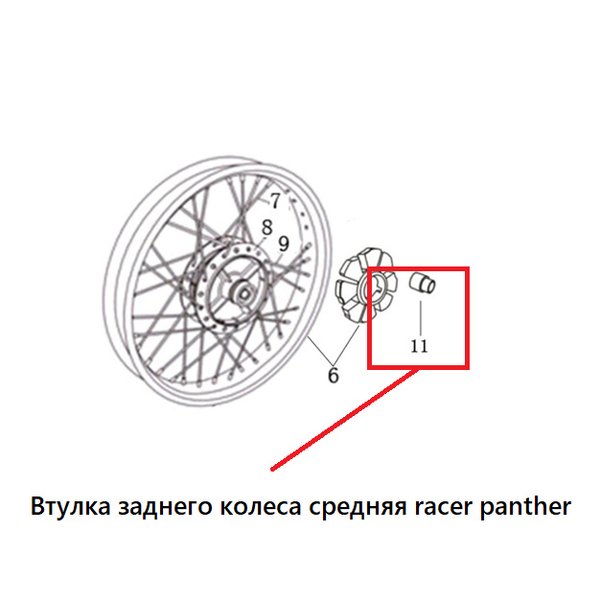 PAN2226 Втулка заднего колеса средняя (RC250GY-C2A)