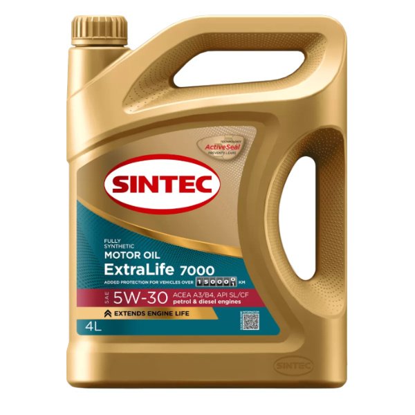 Масло моторное Sintec Extralife 7000 5W30 SL/CF 4 