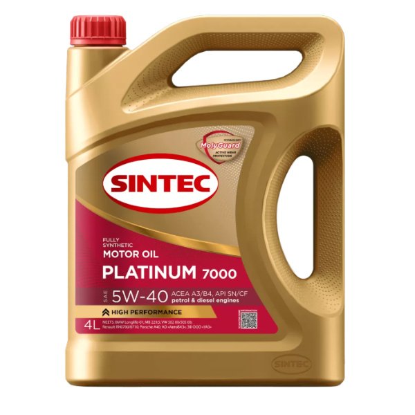 Масло моторное Sintec Platinum 7000 5W40 A3/B4 4 