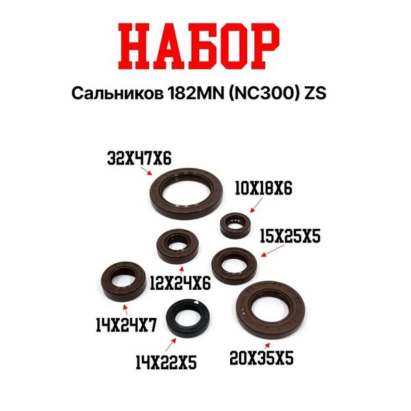 Набор сальников 182MN (NC300) ZS