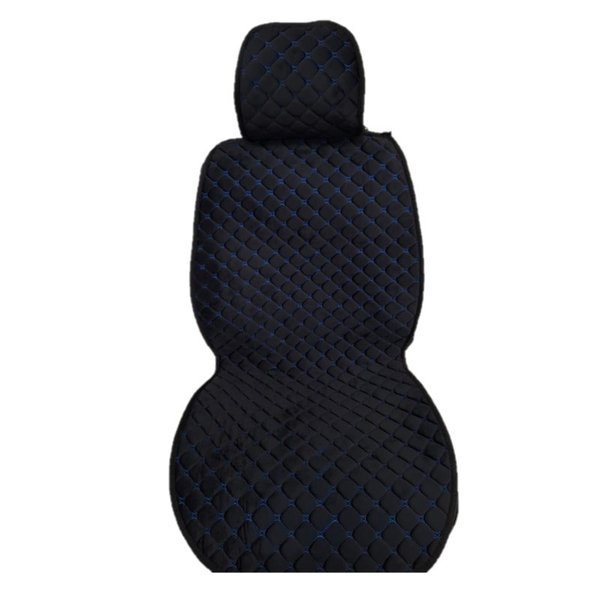 Чехлы велюр перед Черный -синяя нить