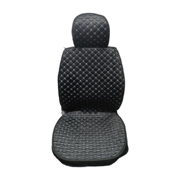 Чехлы велюр перед Черный -белая нить