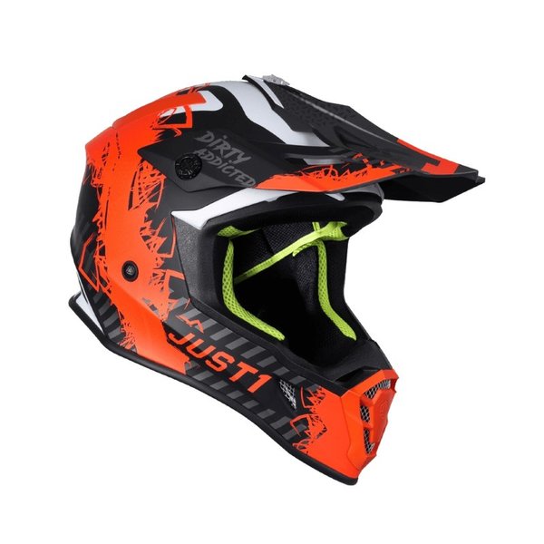 Шлем кроссовый JUST1 J38 Mask (Hi-Vis оранжевый/серый/черный матовый, L, 020035-941-3622)