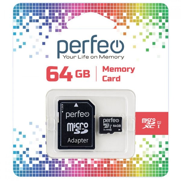 Карта памяти MicroSDXC 64Gb Perfeo UHS-1 class 10