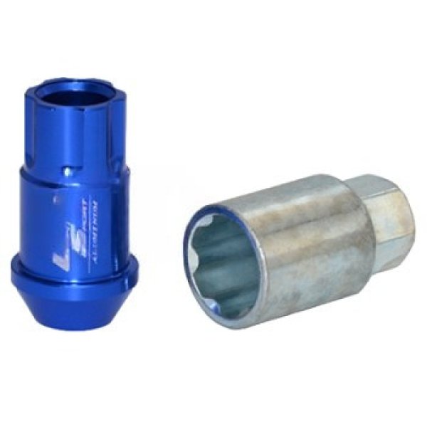 Гайка колёсная 12*1,25 44мм, спец, алюминиевая, 20+1 ключ, Blue, AL1309