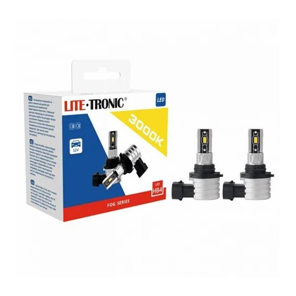 Лампа НВ4 LITE-TRONIC FOG HB4FSLEDX2 3000К 12V 2шт